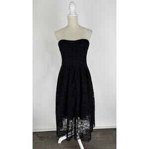 Antonio Melani Alecia Lace Sweetheart Strapless Midi Dress Womens 10 Black New